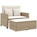 Divano da Giardino con Cuscini a 2 Posti Beige in Polyrattan - Foto miniatura 1