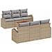 Set Divani Giardino  7 Pezzi con Cuscini Beige Rattan Polipropilene Acacia, Divano Giardino  2 Posti con Storage e Cuscini Beige Rattan Polipropilene - Foto miniatura 1