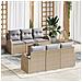 Set Divani Giardino  7 Pezzi con Cuscini Beige Rattan Polipropilene Acacia, Divano Giardino  2 Posti con Storage e Cuscini Beige Rattan Polipropilene - Foto miniatura 2