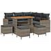 Set Divano da Giardino con cuscino 9 pcs Grigio Poly Rattan - Foto miniatura 1