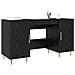 Scrivania Rovere nero 140 x 50 x 75 cm Legno multistrato - Foto miniatura 3