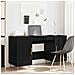 Scrivania Rovere nero 140 x 50 x 75 cm Legno multistrato - Foto miniatura 4