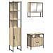 Set di mobili per il bagno con lo scaffale 3 pcs rovere sonoma - Foto miniatura 1