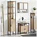 Set di mobili per il bagno con lo scaffale 3 pcs rovere sonoma - Foto miniatura 2