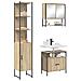 Set di mobili per il bagno con lo scaffale 3 pcs rovere sonoma - Foto miniatura 3