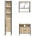 Set di mobili per il bagno con lo scaffale 3 pcs rovere sonoma - Foto miniatura 8