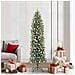 Albero di Natale Artificiale Sottile Verde e Bianco 210 cm - Foto miniatura 2