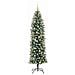 Albero di Natale Artificiale Sottile Verde e Bianco 210 cm - Foto miniatura 4
