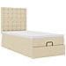 Struttura Letto Pouf con Materasso Crema 90x190 cm in Tessuto - Foto miniatura 7