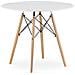 Tavolo da pranzo rotondo moderno Todi 90x90 cm, bianco + faggio - Foto miniatura 5