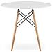 Tavolo da pranzo rotondo moderno Todi 90x90 cm, bianco + faggio - Foto miniatura 1