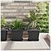 Vaso quadrato per fiori 24 pcs Nero 28,5 x 28,5 x 22 cm - Foto miniatura 2