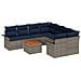 Set Divano da Giardino 9 pcs Grigio e Blu Navy polyrattan - Foto miniatura 1