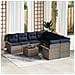 Set Divano da Giardino 9 pcs Grigio e Blu Navy polyrattan - Foto miniatura 2