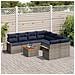 Set Divano da Giardino 9 pcs Grigio e Blu Navy polyrattan - Foto miniatura 3