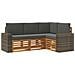 Set divani con cuscino 4 pcs Legno di Acacia Massello - Foto miniatura 1