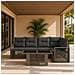 Set Divano da Giardino 5 pz Grigio e Grigio Scuro polyrattan - Foto miniatura 2