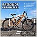 250W Elettrica, Mountain Bike da 26 pollici con batteria al litio rimovibile da 36V 10Ah, velocità massima 25km /h, autonomia 75km, trasmissione a 7 marce - Foto miniatura 6