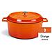 Casseruola Alta In Ghisa Smaltata Cocotte Completa Di Coperchio Arancio - Diametro Cm 24 - Altezza Cm 11-capacità Lt 4,5 - Foto miniatura 1