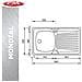Lavello In Acciaio Inox Con 1 Vasca,   Serie Mondial Art.031031scssx Monoforo - 100x50 Inox A Magazzino - Foto miniatura 3