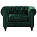 Poltrona Vintage In Tessuto Verde Chesterfield - Foto miniatura 10