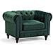 Poltrona Vintage In Tessuto Verde Chesterfield - Foto miniatura 13