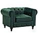 Poltrona Vintage In Tessuto Verde Chesterfield - Foto miniatura 20