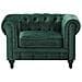 Poltrona Vintage In Tessuto Verde Chesterfield - Foto miniatura 21