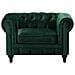 Poltrona Vintage In Tessuto Verde Chesterfield - Foto miniatura 18