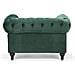 Poltrona Vintage In Tessuto Verde Chesterfield - Foto miniatura 6