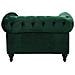 Poltrona Vintage In Tessuto Verde Chesterfield - Foto miniatura 7