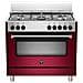 Cucina Elettrica AMN965EVIV 5 Fuochi a Gas Forno Elettrico Classe A Dimensioni 90 x 60 cm Colore Vino Serie Americana - Foto miniatura 1