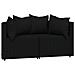 Divani Angolari Da Giardino Con Cuscini 2pz In Polyrattan Nero - Foto miniatura 2