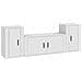 Set Mobili Porta Tv 3 Pz Bianco In Legno Multistrato - Foto miniatura 2