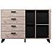 Francie - Madia Quattro Cassetti Un Anta Moderna Minimal In Legno - Foto miniatura 2