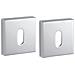 Coppia Borchie, Rosetta Quadrata Zibel 50x50 Foro Per Chiave, Cromo Satinato - - Foto miniatura 1