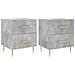 Comodini 2 Pz Grigio Cemento 40x35x47,5 Cm In Legno Multistrato - Foto miniatura 2
