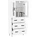 Credenza Bianca 69,5x34x180 Cm In Legno Multistrato - Foto miniatura 3