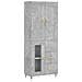 Credenza Grigio Cemento 69,5x34x180 Cm In Legno Multistrato - Foto miniatura 2