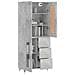 Credenza Grigio Cemento 69,5x34x180 Cm In Legno Multistrato - Foto miniatura 3