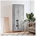 Credenza Grigio Cemento 69,5x34x180 Cm In Legno Multistrato - Foto miniatura 1