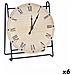 Orologio Da Tavolo Nero Metallo Legno Mdf 19 X 21 X 9 Cm (6 Unità) - Foto miniatura 1