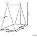 Letto Per Bambini Tenda Tipi Legno Di Pino Saurat 90 X 200 Cm Grigio - Foto miniatura 7