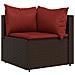 Set Mobili Da Giardino 3 Pz Con Cuscini In Polyrattan Marrone - Foto miniatura 3
