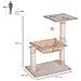 Torre per Gatti max 3.6kg con Amaca e Pallina Appesa, in Legno e Peluche, 50x36x70 cm, Beige - Foto miniatura 3