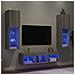 Mobili TV a Muro con LED 5pz Grigio Sonoma in Legno Multistrato - Foto miniatura 8