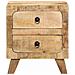 Comodini 2pz 40x32x46 Cm In Legno Massello Di Mango Grezzo - Foto miniatura 2