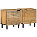 Comodini 2pz Marrone 40x33x46 Cm In Legno Massello Di Mango - Foto miniatura 1