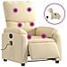 Poltrona Reclinabile Massaggiante Elettrica Crema In Tessuto - Foto miniatura 1