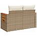 Divano da Giardino con Cuscini a 2 Posti Beige in Polyrattan - Foto miniatura 6